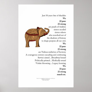 Póster "Marcha en" Poema Elefante Poster