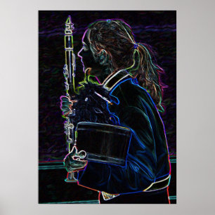 Póster Marchando Poster Clarinetista