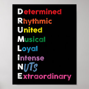 Póster Marching Band Drum Corps Drumline Rainbow
