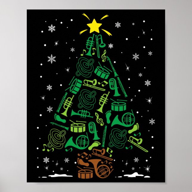 Póster Marching Nd Instrument Family Matching Christmas T (Frente)