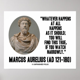 Póster Marco Aurelio Lo Que Suceda En Todo Caso