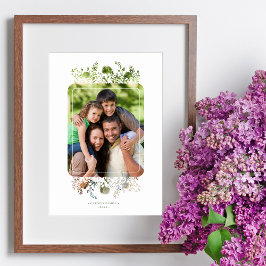 Póster Marco botánico elegante familia de fotos de flores