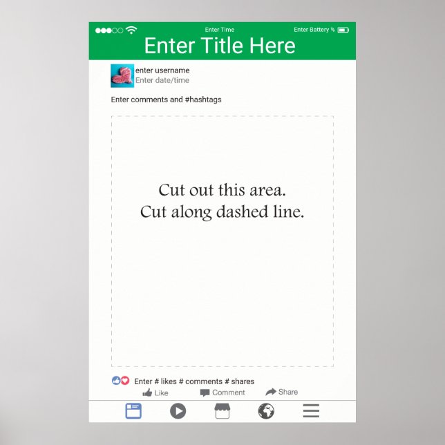 Póster Marco de accesorios fotográficos Diseño de redes s (Frente)