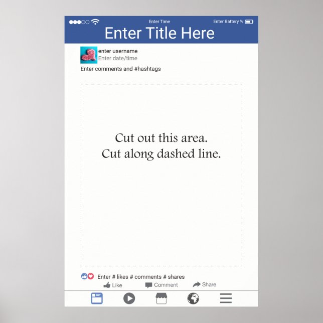 Póster Marco de accesorios para cabina de fotos Diseño pa (Frente)