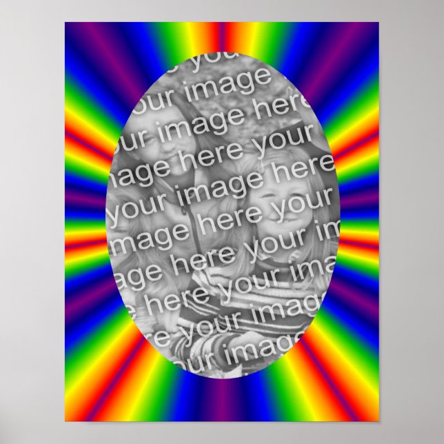 Póster Marco de arco iris crea tu propia foto (Frente)
