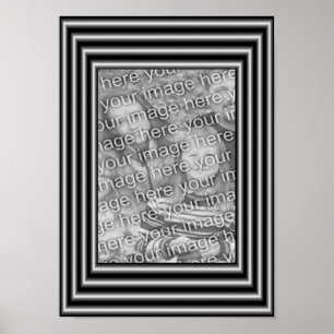 Póster Marco de borde negro y plateado Añadir la foto