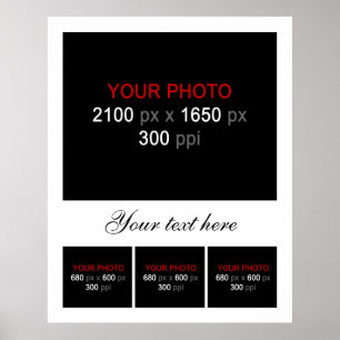 Póster Marco de Collage de fotos en blanco 4 fotos