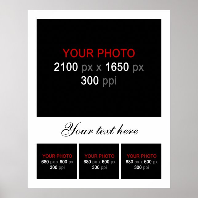 Póster Marco de Collage de fotos en blanco 4 fotos (Frente)