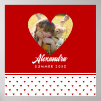 Marco de corazón rojo personalizado para cumpleaño