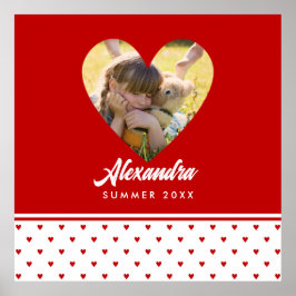 Póster Marco de corazón rojo personalizado para cumpleaño