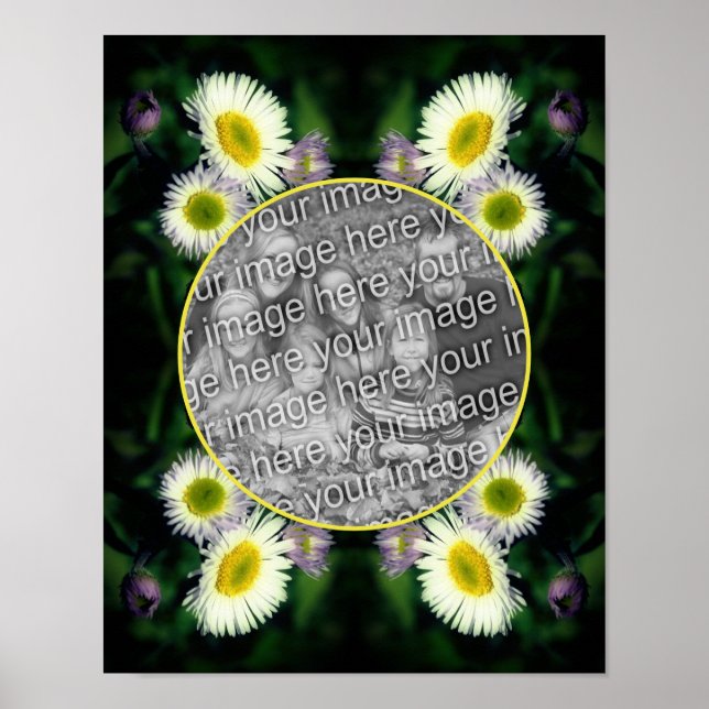 Póster Marco de Daisy Fleabane Salvaje Crea Tu Propia Fot (Frente)