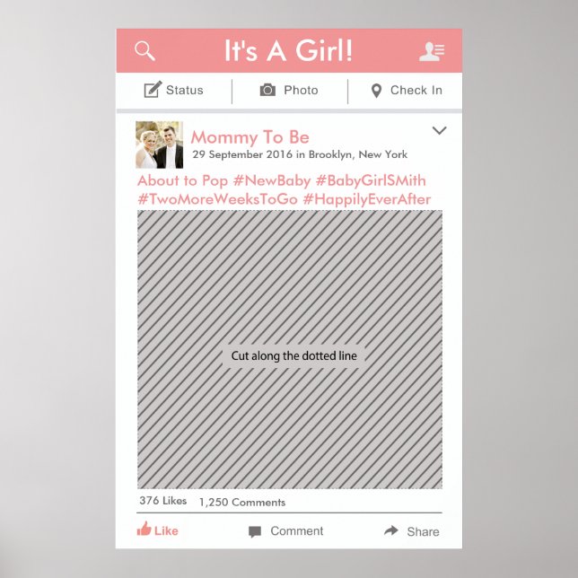 Póster Marco de fiesta de redes sociales Prop de cabina d (Frente)