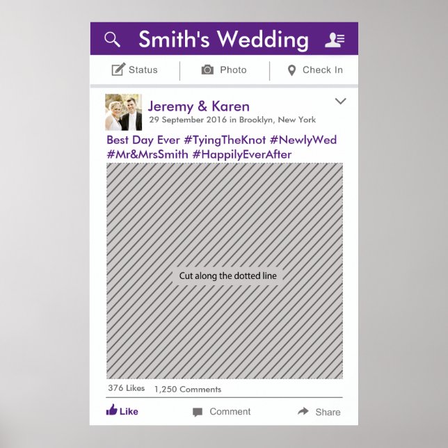 Póster Marco de fiesta de redes sociales Prop de cabina d (Frente)