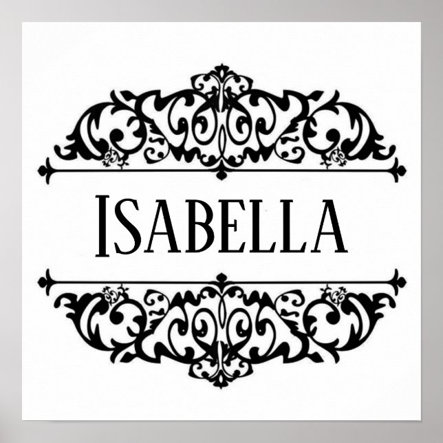 Póster Marco de filigrana con nombre personalizado  (Frente)
