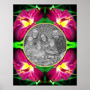 Póster Marco de Flor de Daylily Crea Tu Propia Foto