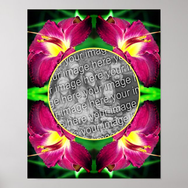 Póster Marco de Flor de Hemerocallis Crea Tu Propia Foto (Frente)