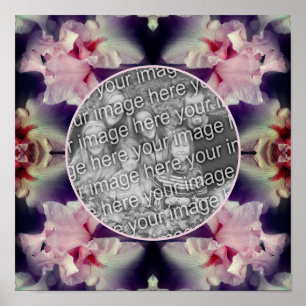 Póster Marco De Flor De Iris Rosa Crea Tu Propia Foto