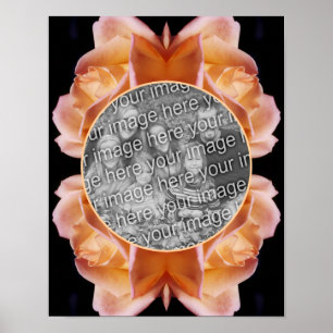 Póster Marco de Flor de Rosa Tinta Crea Tu Propia Foto