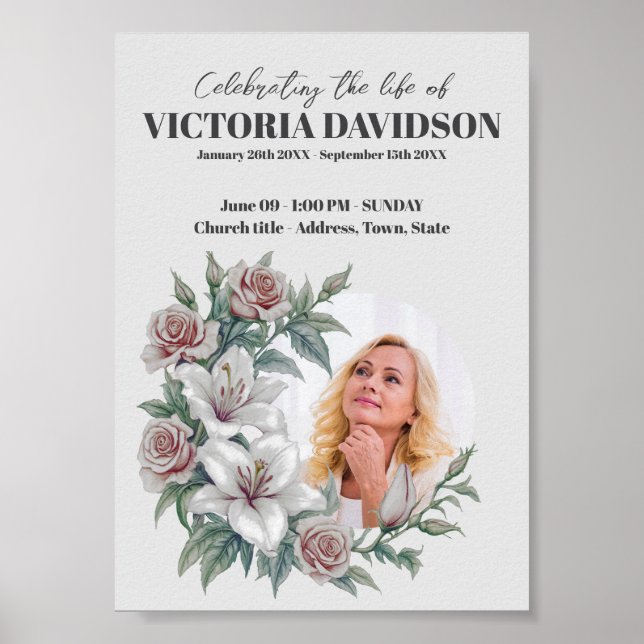 Póster Marco de Flor Descargable Inmediatamente Funeral M (Frente)