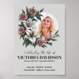 Póster Marco de Flor para Funeral de Descarga Instantánea