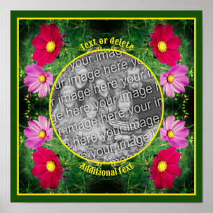 Póster Marco de flores Cosmos Crea Tu Propia Foto