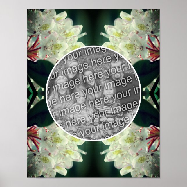 Póster Marco de flores de azalea blanca Añadir tu foto (Frente)