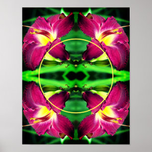 Póster Marco de flores diurnas Crea tu propia foto