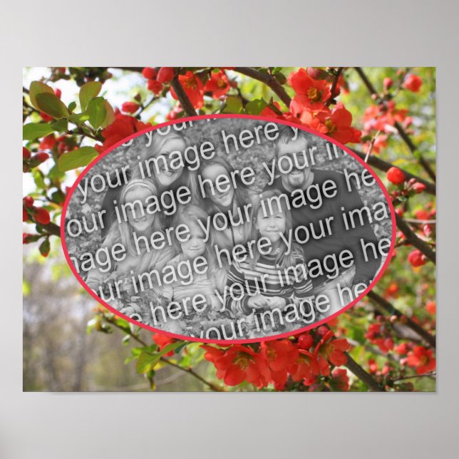 Póster Marco De Flores Rojas Crea Tu Propia Foto (Frente)