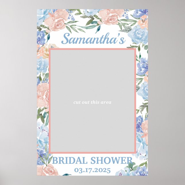 Póster Marco de foto de flores (Frente)