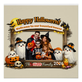 Póster Marco de Foto de Halloween de Fantasma Lindo Perso