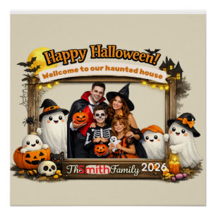 Póster Marco de Foto de Halloween de Fantasma Lindo Perso