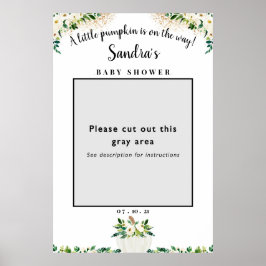 Póster Marco de Foto de Prop para Baby Shower de Calabaza