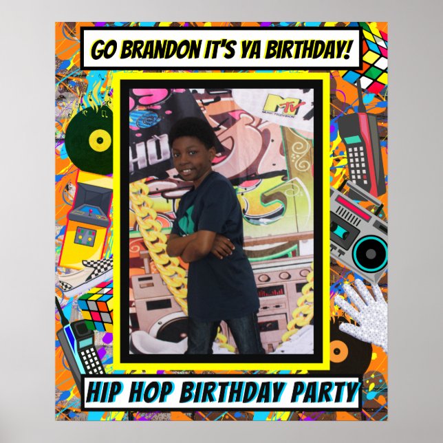 Póster Marco de foto retro de los 80 Álbum Prop (Frente)