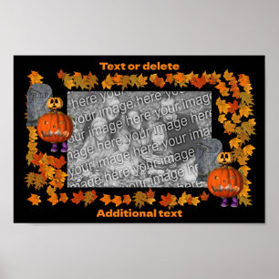 Póster Marco de Halloween del Hombre de Calabaza Añadir l