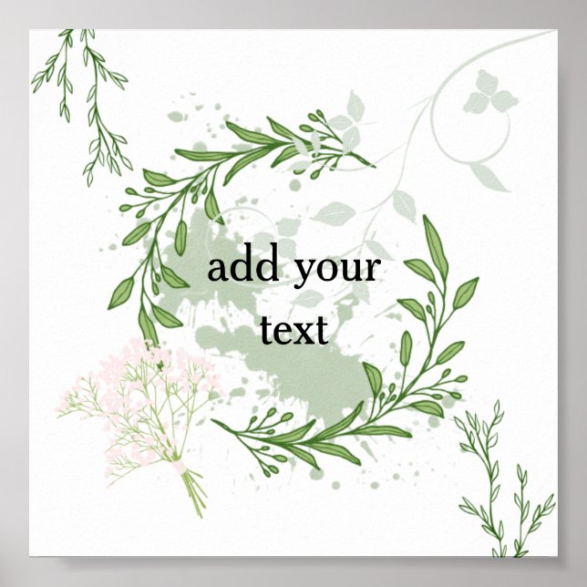 Póster "Marco de jardín silvestre - Diseño de vegetación  (Frente)