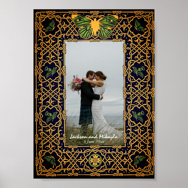 Póster Marco de Knot Celtic de Oro (Frente)