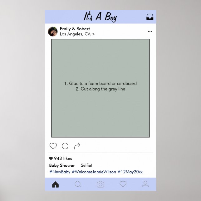 Póster Marco de la cabina fotográfica del Fiesta de Baby  (Frente)