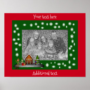 Póster Marco de la casa Gingerbread de vacaciones Añadir