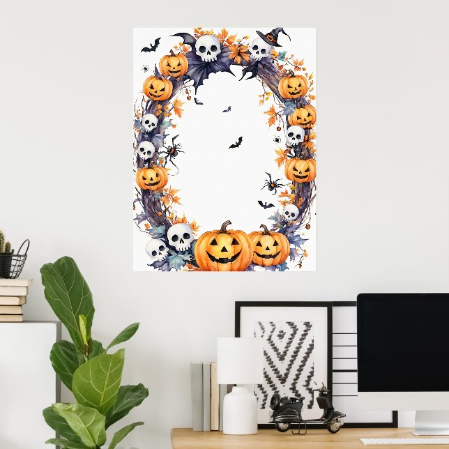 Póster Marco de la Festividad de Halloween (Oficina en casa)