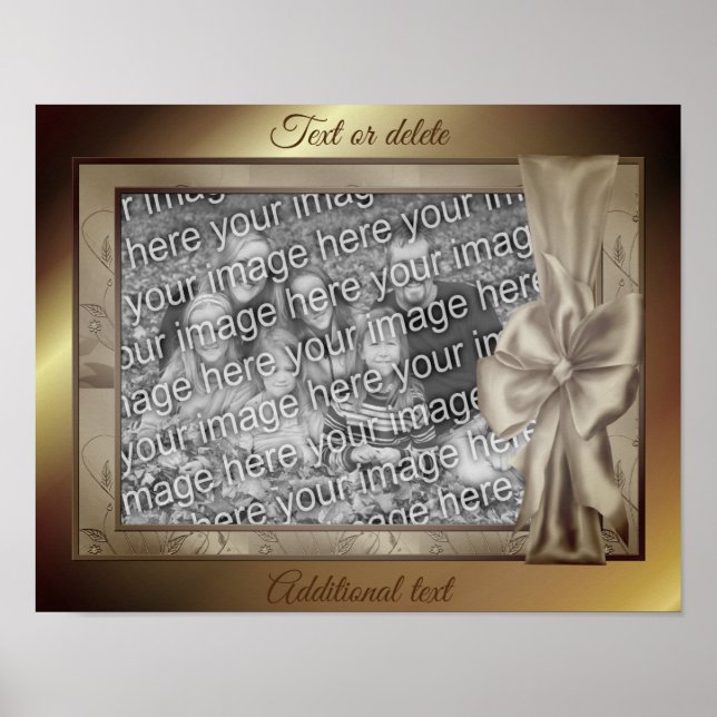 Póster Marco de lazo de satín marrón Crea tu propia foto  (Frente)