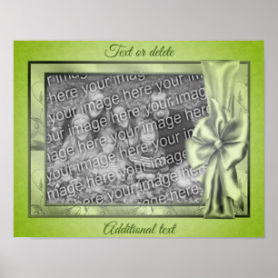 Póster Marco de lazo de satín verde Crear tu propia foto 