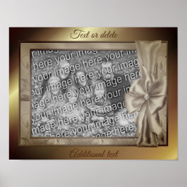 Póster Marco de lazo de satino marrón Crea tu propia foto