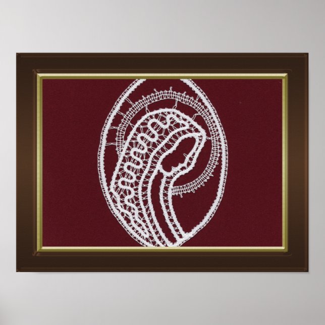 Póster Marco de madera marrón con personalizado de borde  (Frente)