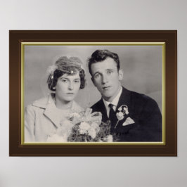 Póster Marco de madera marrón con personalizado de borde 