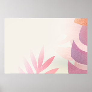 Póster Marco de monstera frondoso en blanco