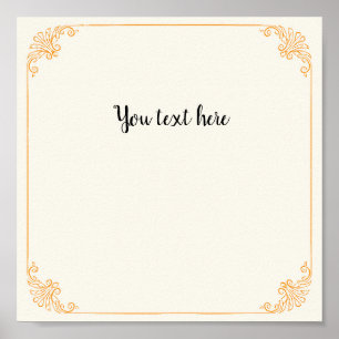 Póster Marco de oro elegante de personalizable en beige v