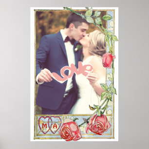 Póster Marco de pareja boda personalizado