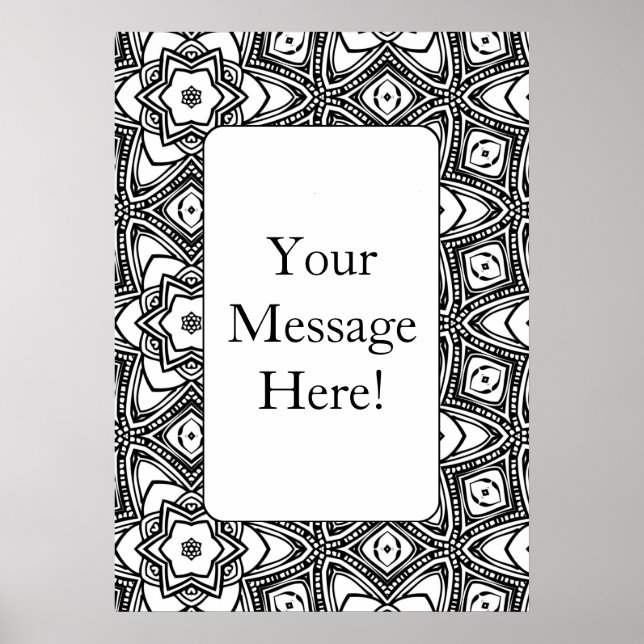 Póster Marco de patrón geométrico Poster de página de col (Frente)