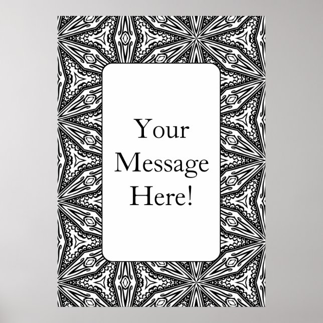 Póster Marco de patrón geométrico Poster de página de col (Frente)