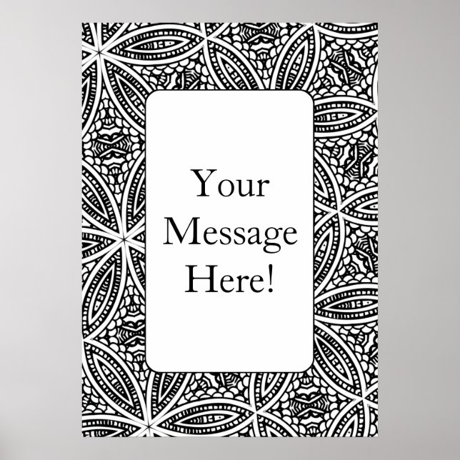 Póster Marco de patrón geométrico Poster de página de col (Frente)